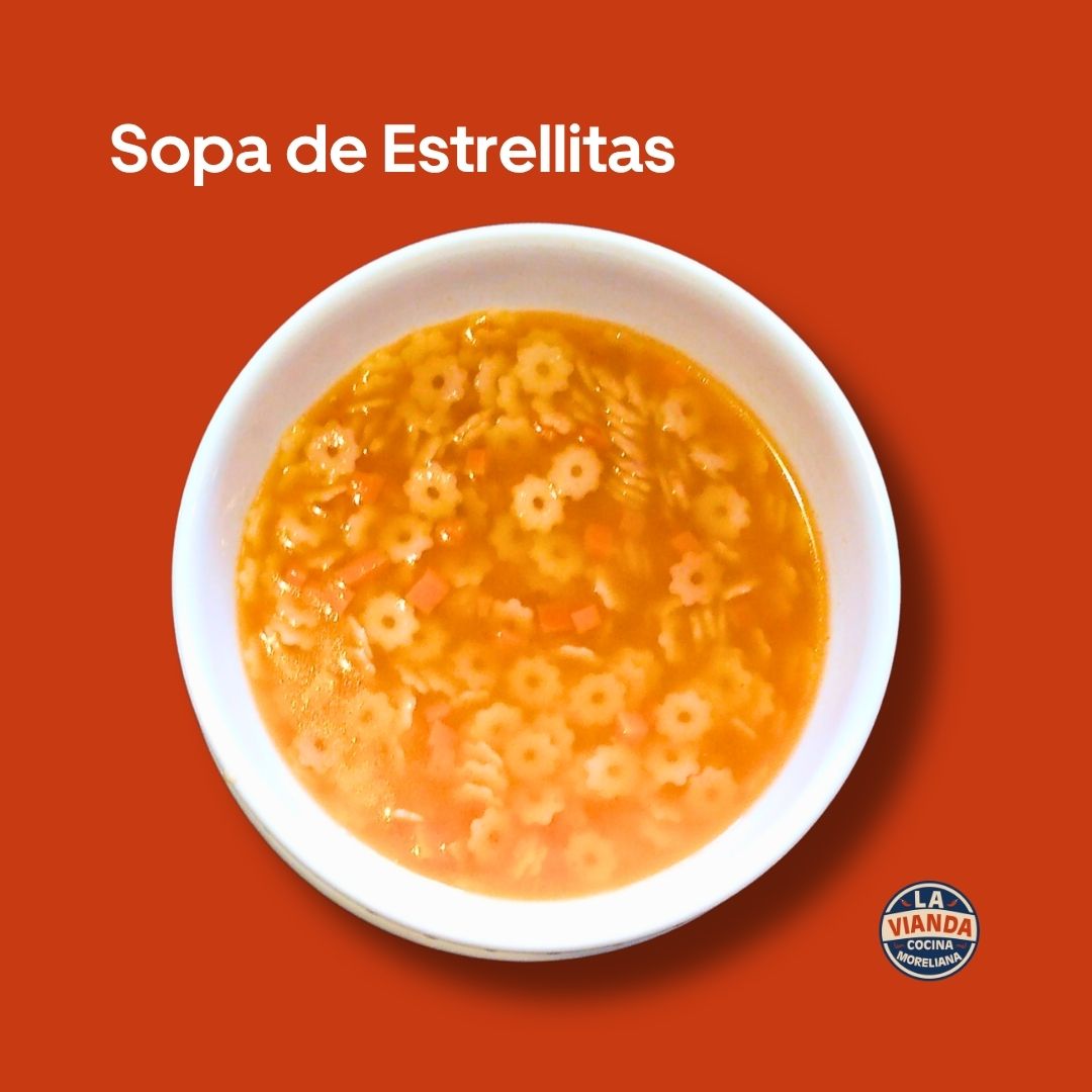 Sopa de estrellas como entrada o acompañamiento, comida casera en Morelia Zona Camelinas
