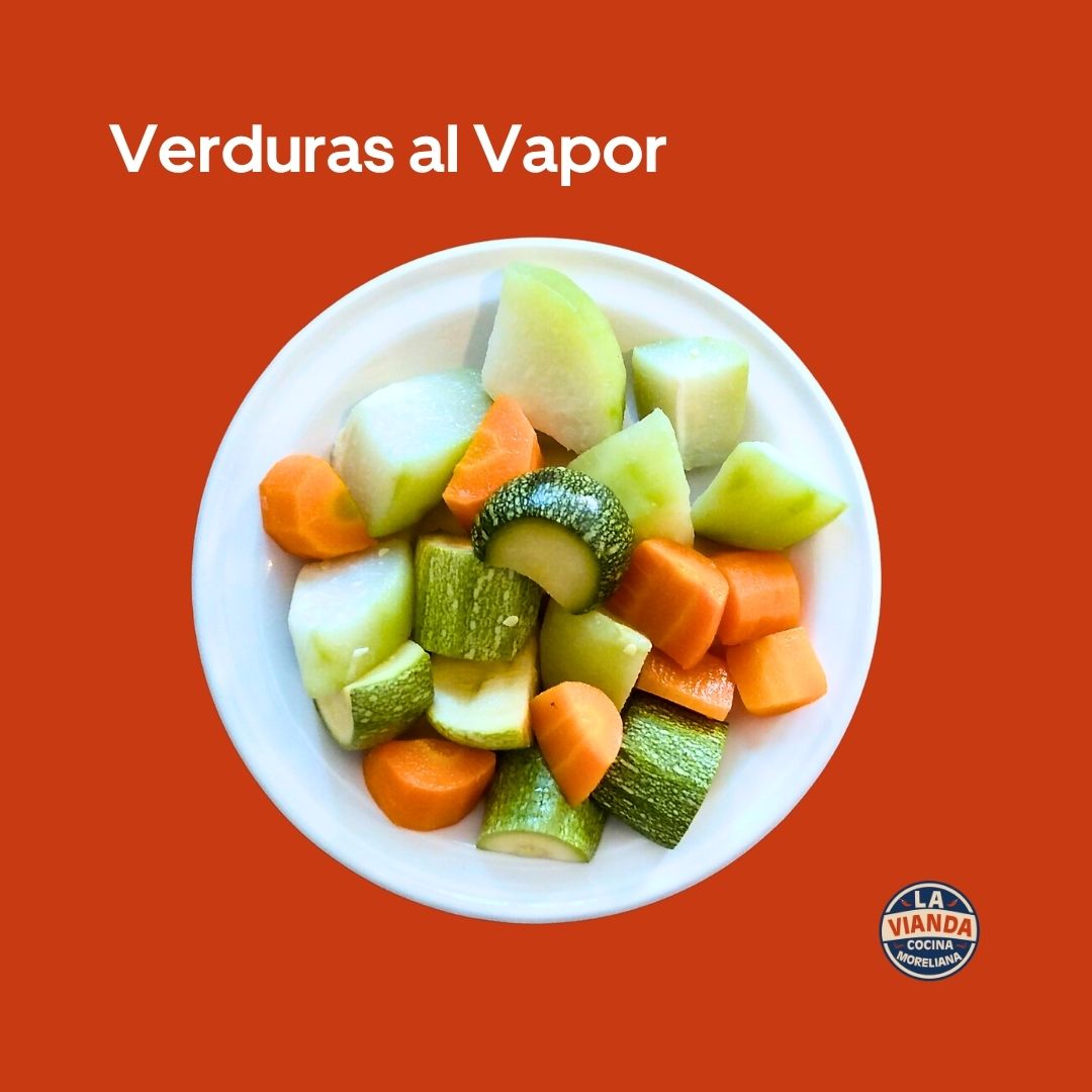 Verduras al vapor como acompañamiento, comida casera en Morelia Zona Camelinas