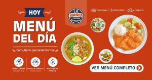 Menú del día 13 de mayo de 2026 en La Vianda Cocina Moreliana con fajitas en crema de chipotle y carne en su jugo estilo Jalisco en Zona Camelinas. Comida Casera en Morelia para el 13 de mayo de 2026