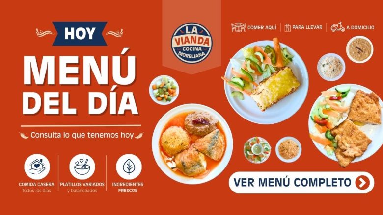 Comida Casera en Morelia para el 8 de mayo de 2026 con lasaña de atún, chile poblano relleno de queso y pechuga cordón bleu en La Vianda Cocina Moreliana