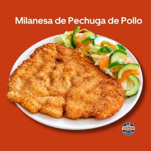 Milanesa de Pechuga de Pollo | La Vianda Cocina Moreliana - La Vianda Cocina Moreliana | Comida casera en Morelia Milanesa de pechuga de pollo empanizada con ensalada fresca, platillo de La Vianda Cocina Moreliana en Morelia. Comida Casera en Morelia