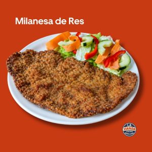 Milanesa de Res | La Vianda Cocina Moreliana - La Vianda Cocina Moreliana | Comida casera en Morelia Milanesa de res empanizada con ensalada fresca, platillo de La Vianda Cocina Moreliana en Morelia. Comida Casera en Morelia